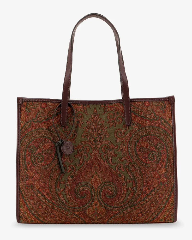 Etro Love Trotter Paisley jacquard shopping bag with leather handles -  - gender_Woman Brown
