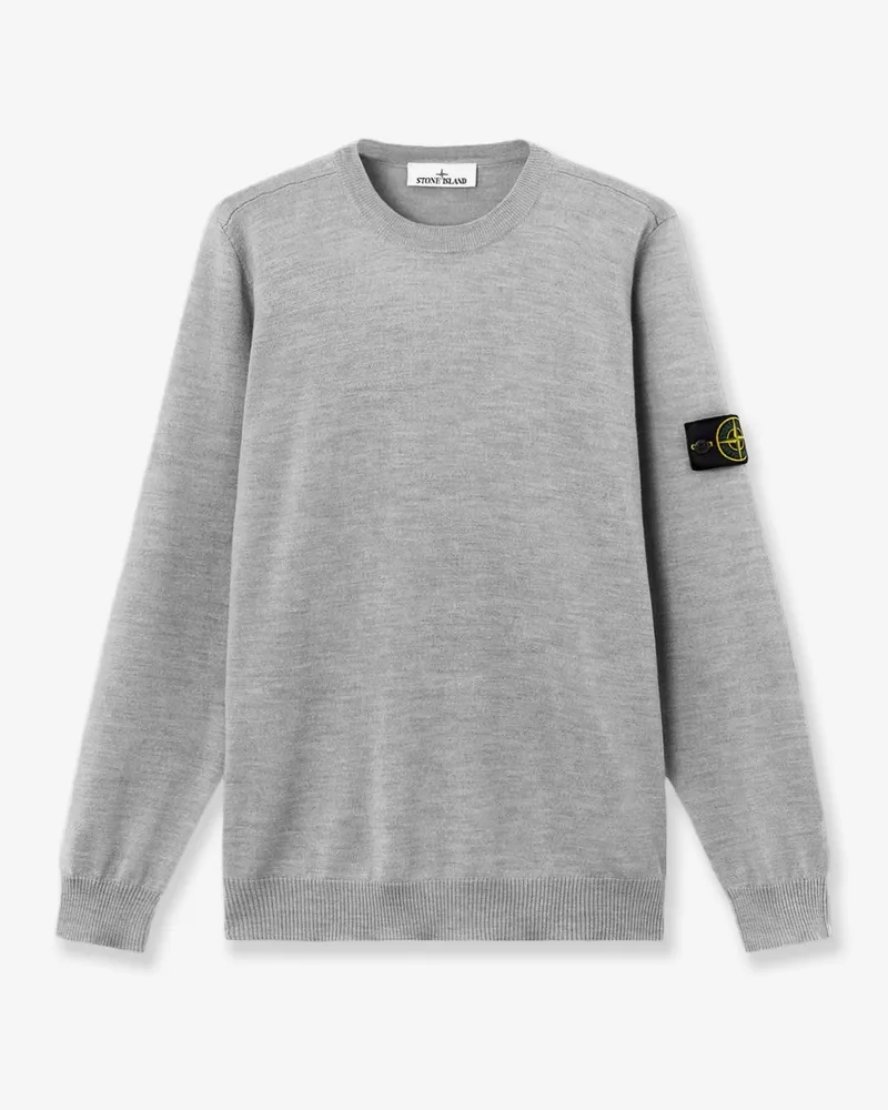 Stone Island Wool sweater with side logo patch -  - gender_Man Grey