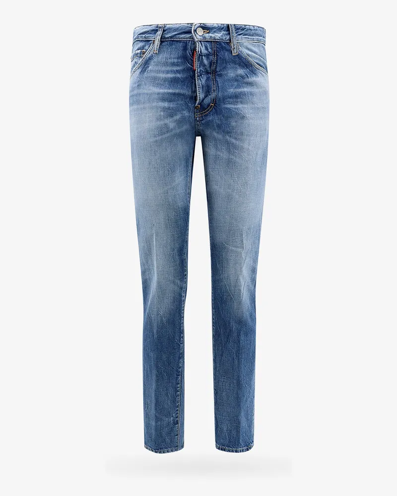 Dsquared2 Denim jeans with suede logo patch -  - gender_Man Blue