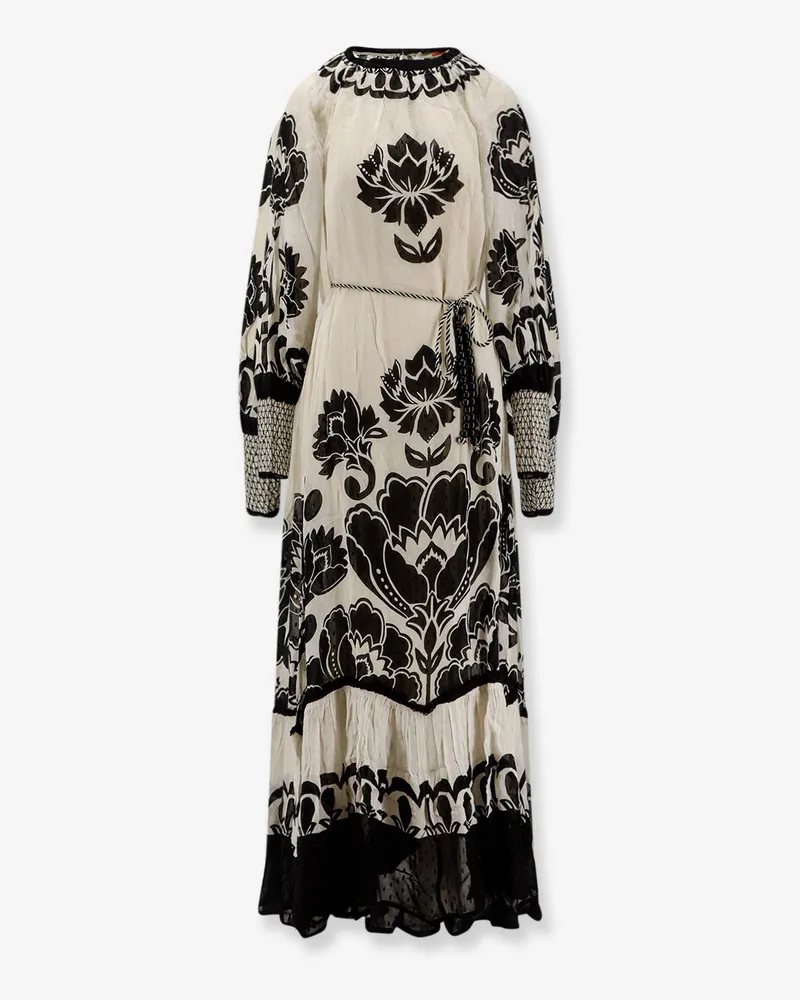 FARM Rio Viscose dress with Floral Arabesque motif -  - gender_Woman White