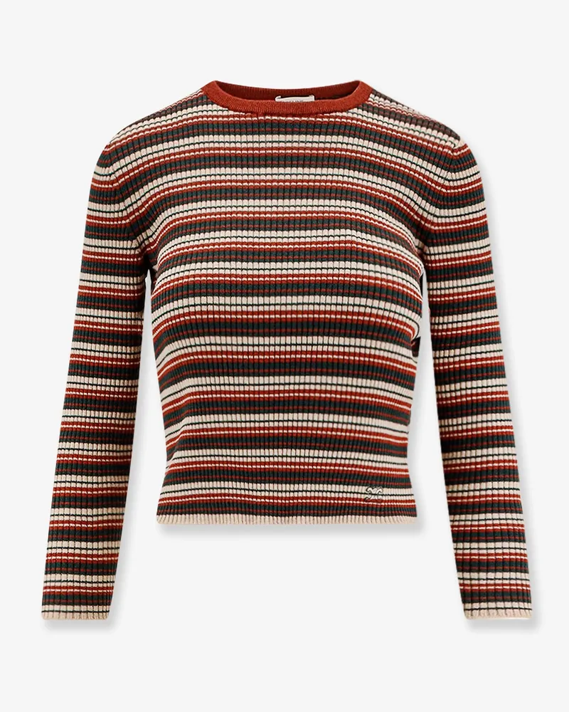 Celine Striped stretch wool sweater -  - gender_Woman Brown