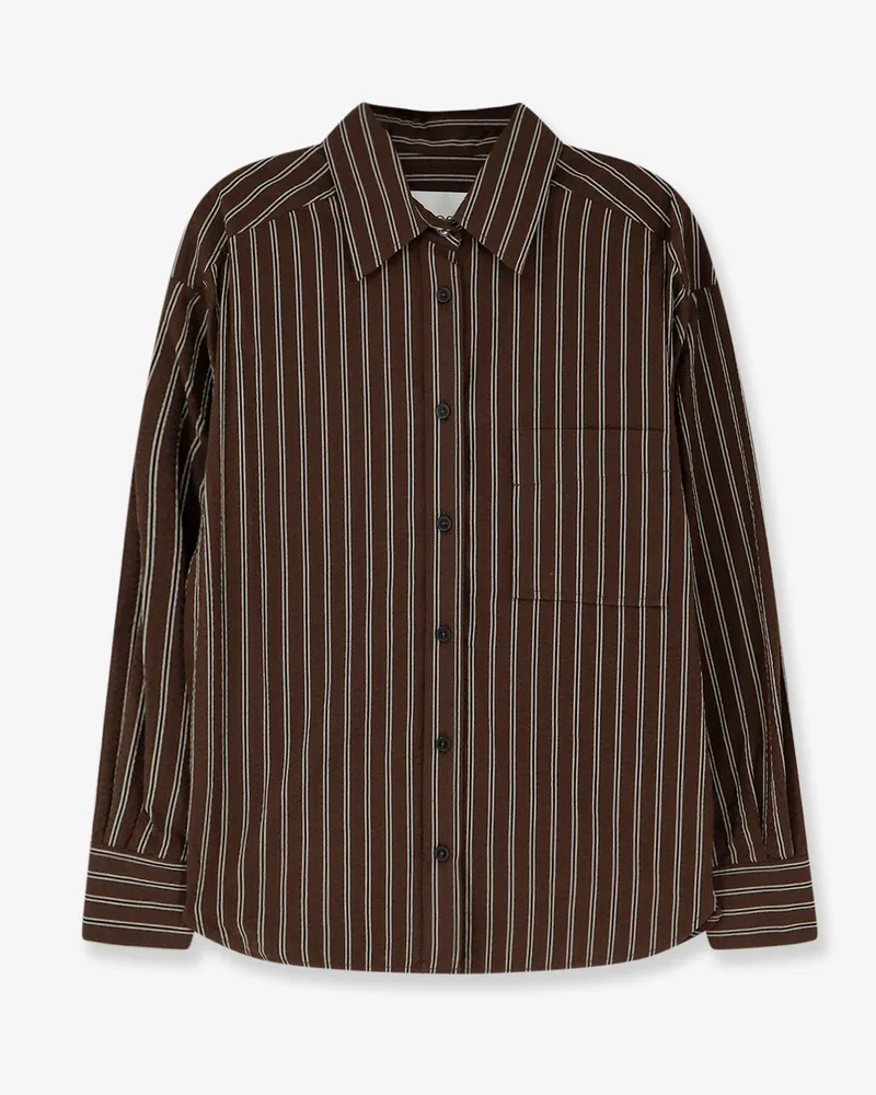 Closed Striped cotton shirt -  - gender_Woman Brown