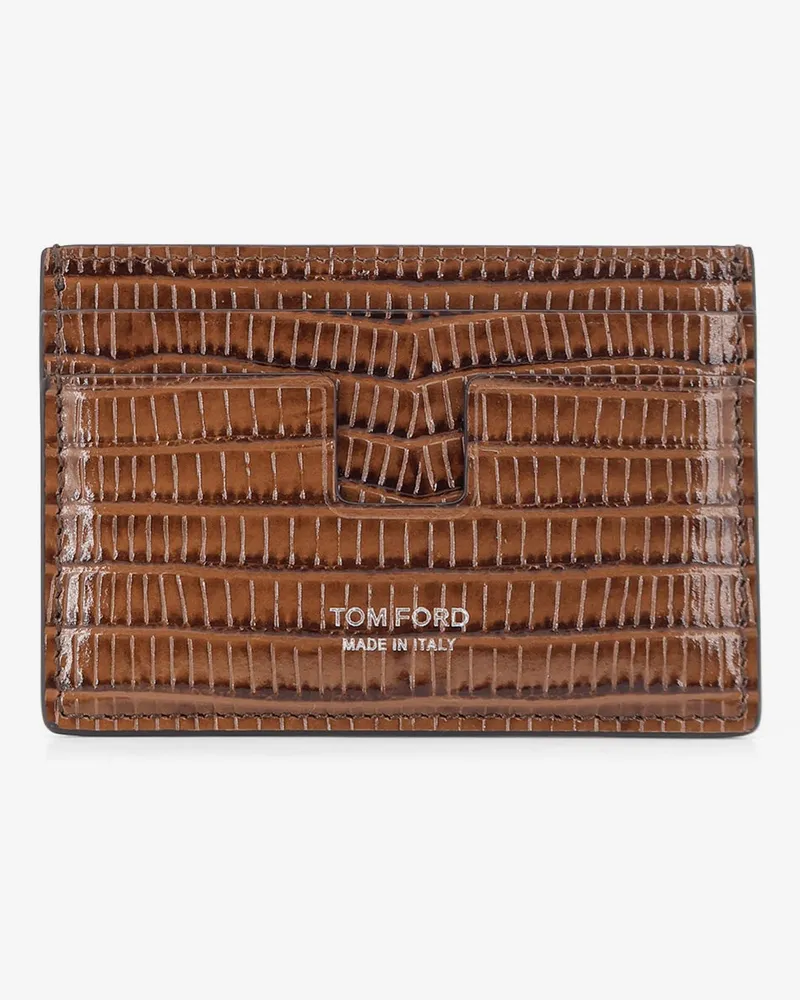 Tom Ford Leather Card Holder -  - gender_Man Brown