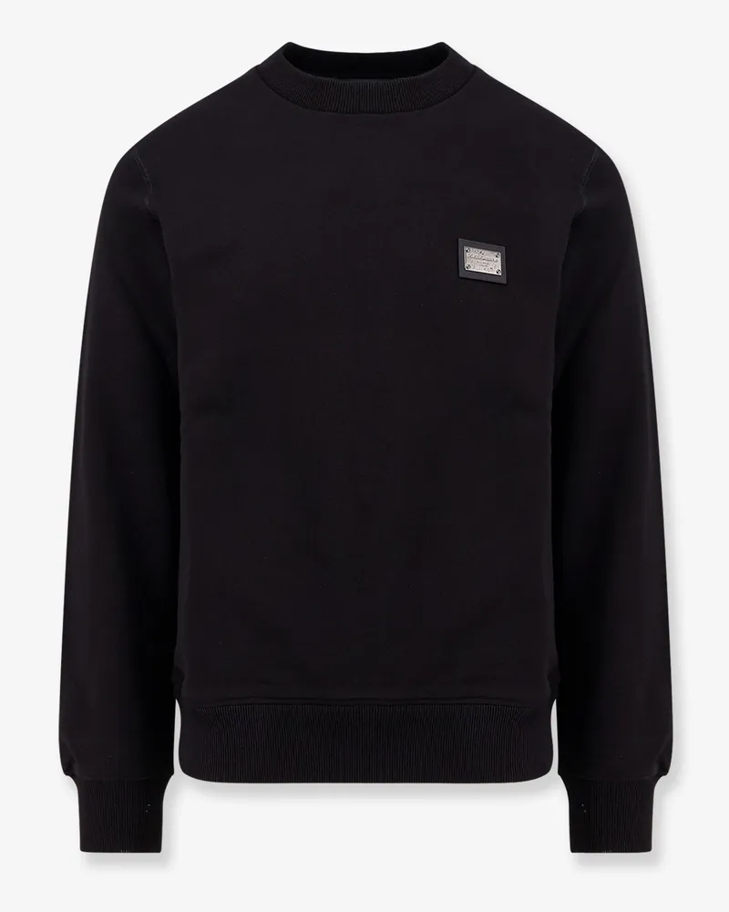 Dolce & Gabbana Cotton sweatshirt with logo patch -  - gender_Man Black