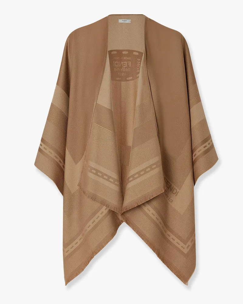 Fendi Wool and cashmere poncho with jacquard manufacturing -  - gender_Woman 