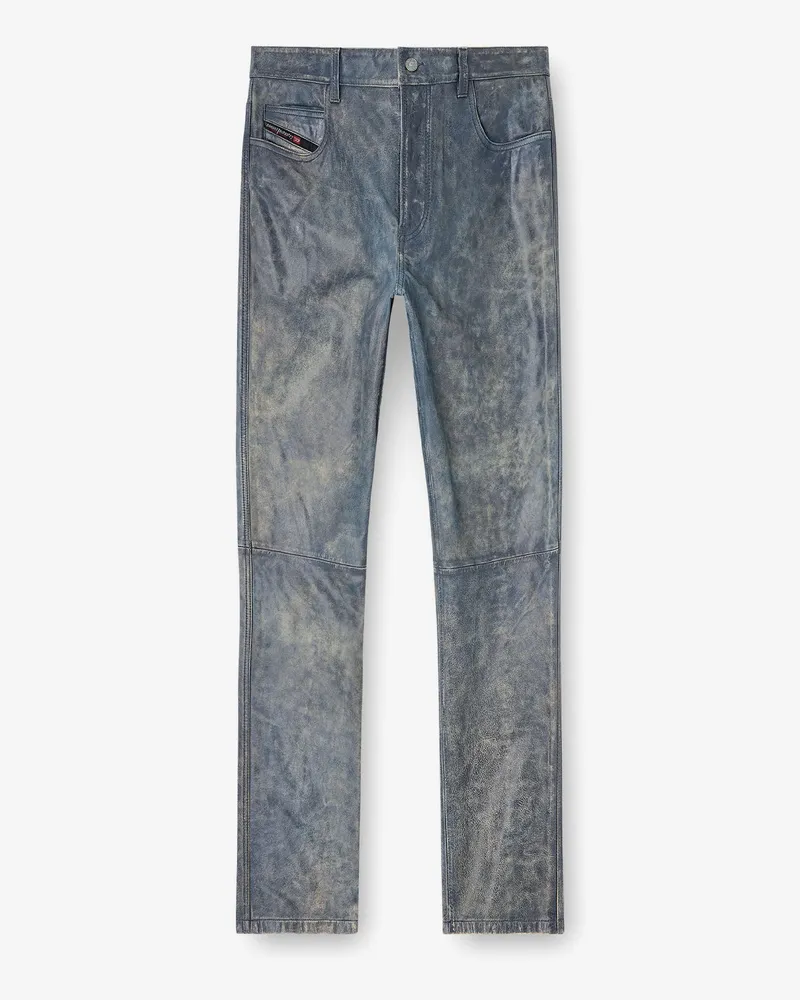 Diesel P-Vyll-Qmbw leather trousers -  - gender_Man Blue