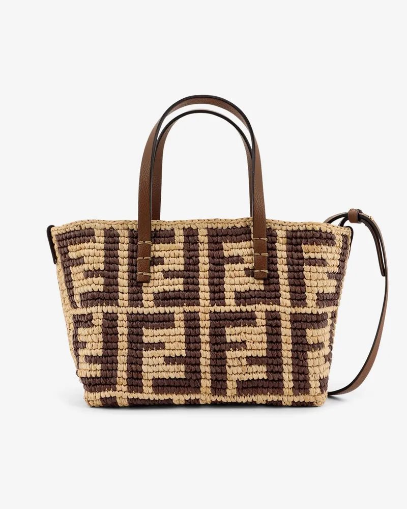 Fendi Raffia mini roll shoulder bag -  - gender_Woman Beige
