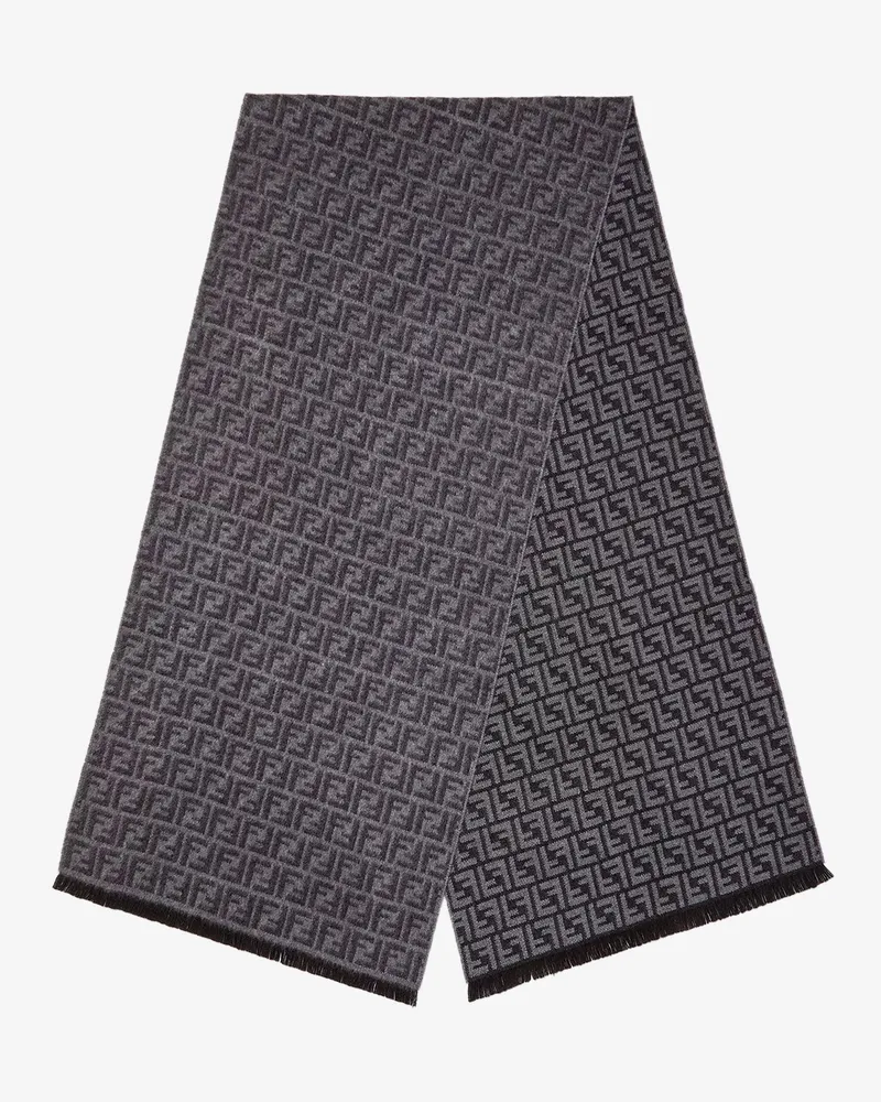 Fendi FF virgin wool scarf -  - gender_Man Grey
