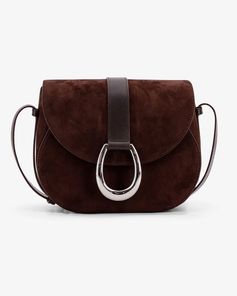 STAUD Bella Saddle suede crossbody bag -  - gender_Woman Brown