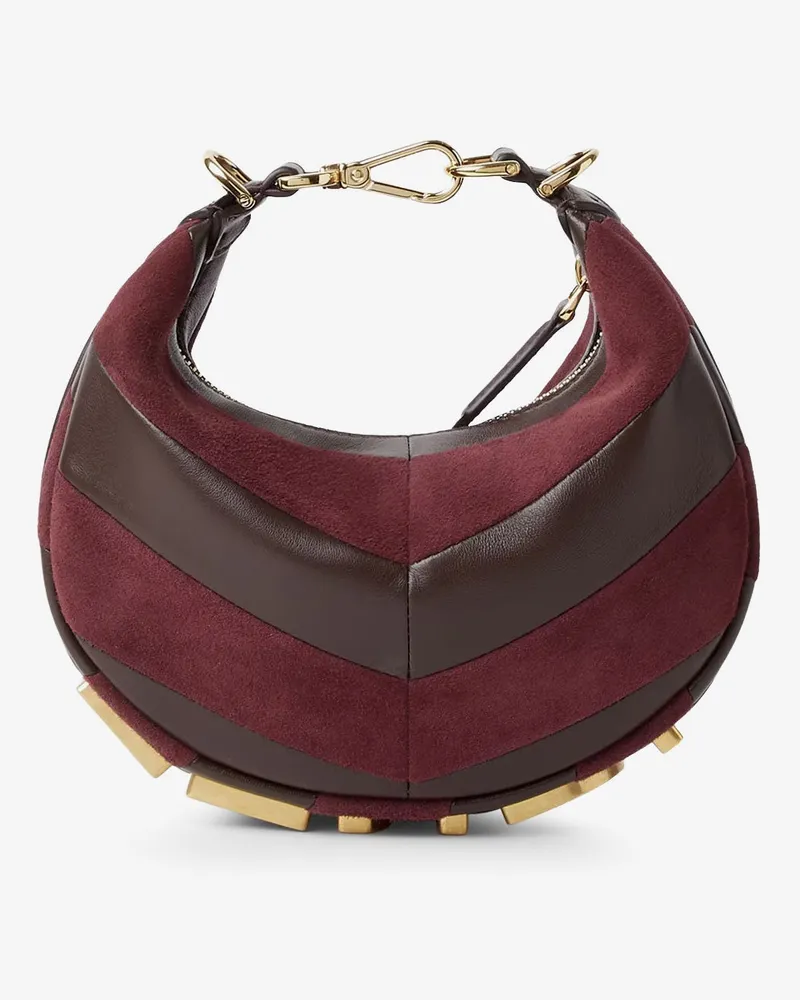 Fendi graphy Mini leather handbag with metal lettering logo - FENDI - gender_Woman Purple