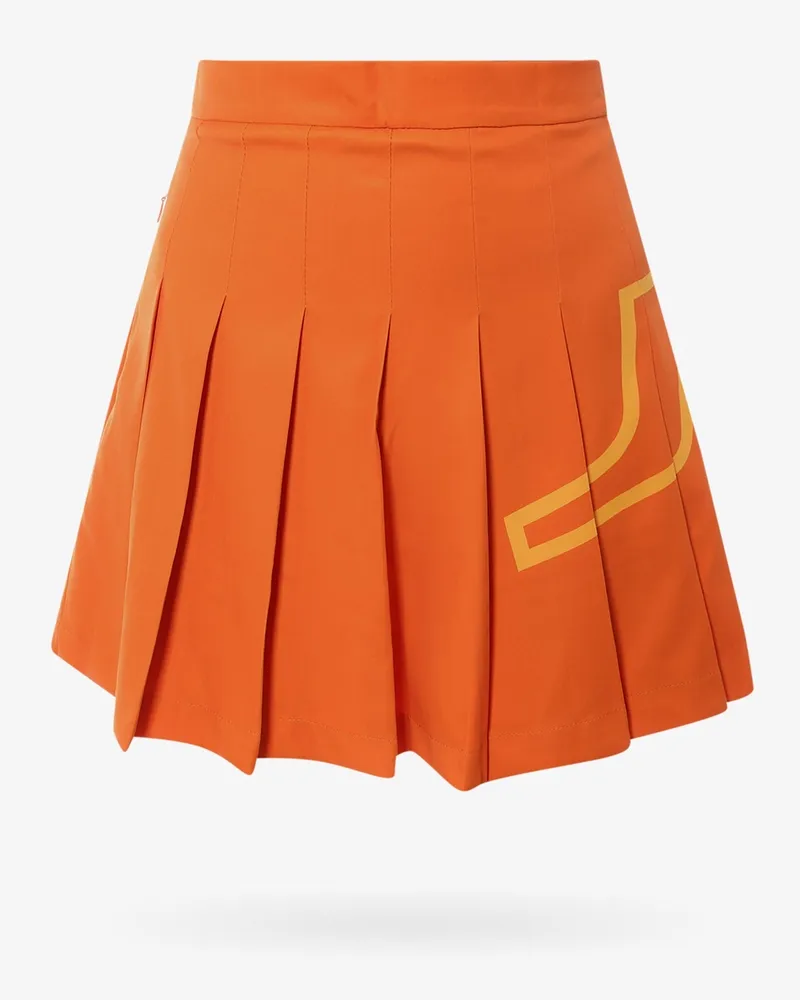 J.Lindeberg Recycled technical fabric pleated skirt -  - gender_Woman Orange
