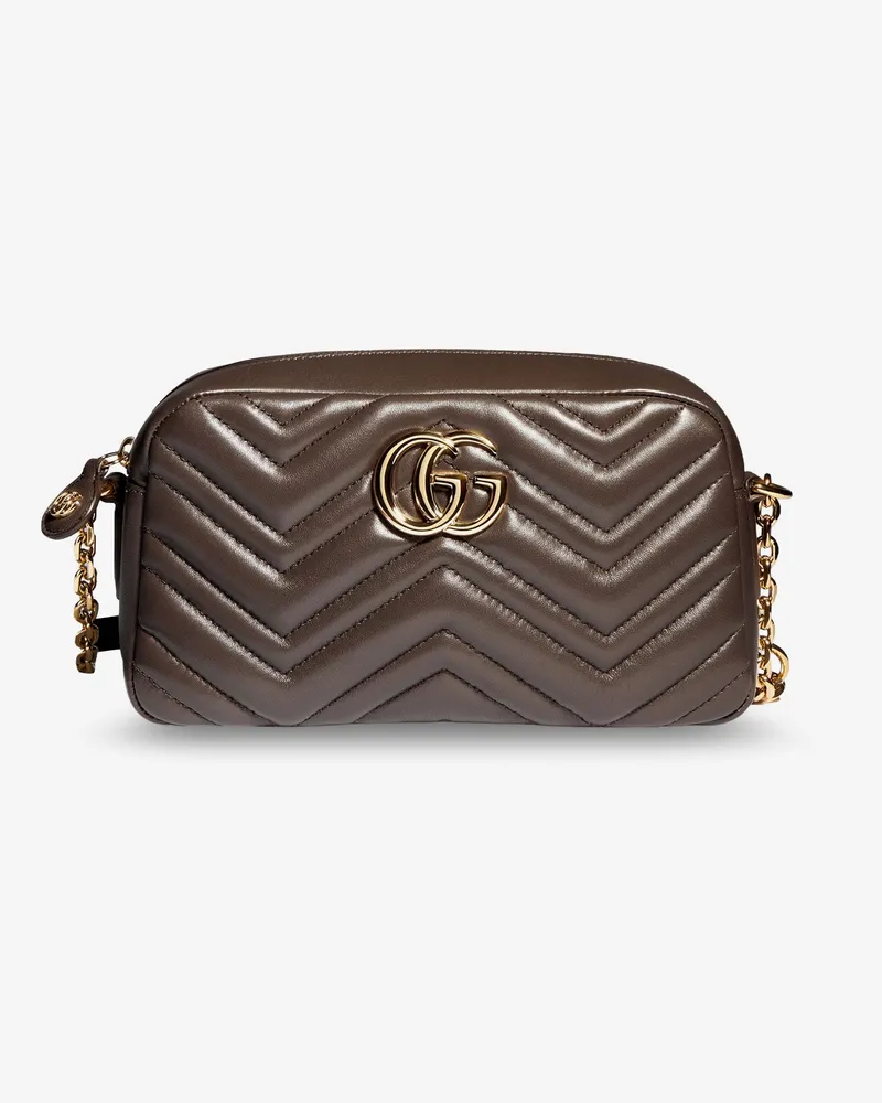 Gucci GG Marmont Camera bag leather crossbody bag with chevron stitching -  - gender_Woman Brown