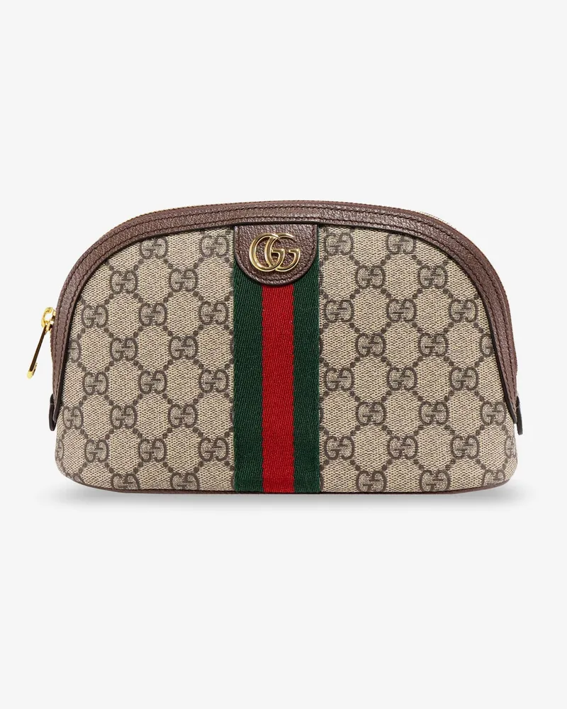 Gucci Ophidia GG Fabric and leather clutch -  - gender_Woman Beige