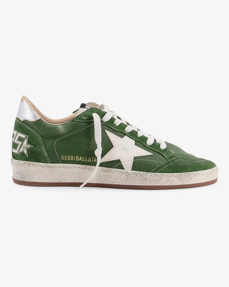 Golden Goose Ball-Star leather sneakers with embossed iconic detail -  - gender_Man Green