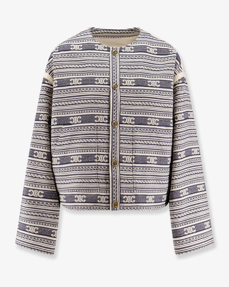 Celine Wool blend blazer with Triomphe motif -  - gender_Woman Blue