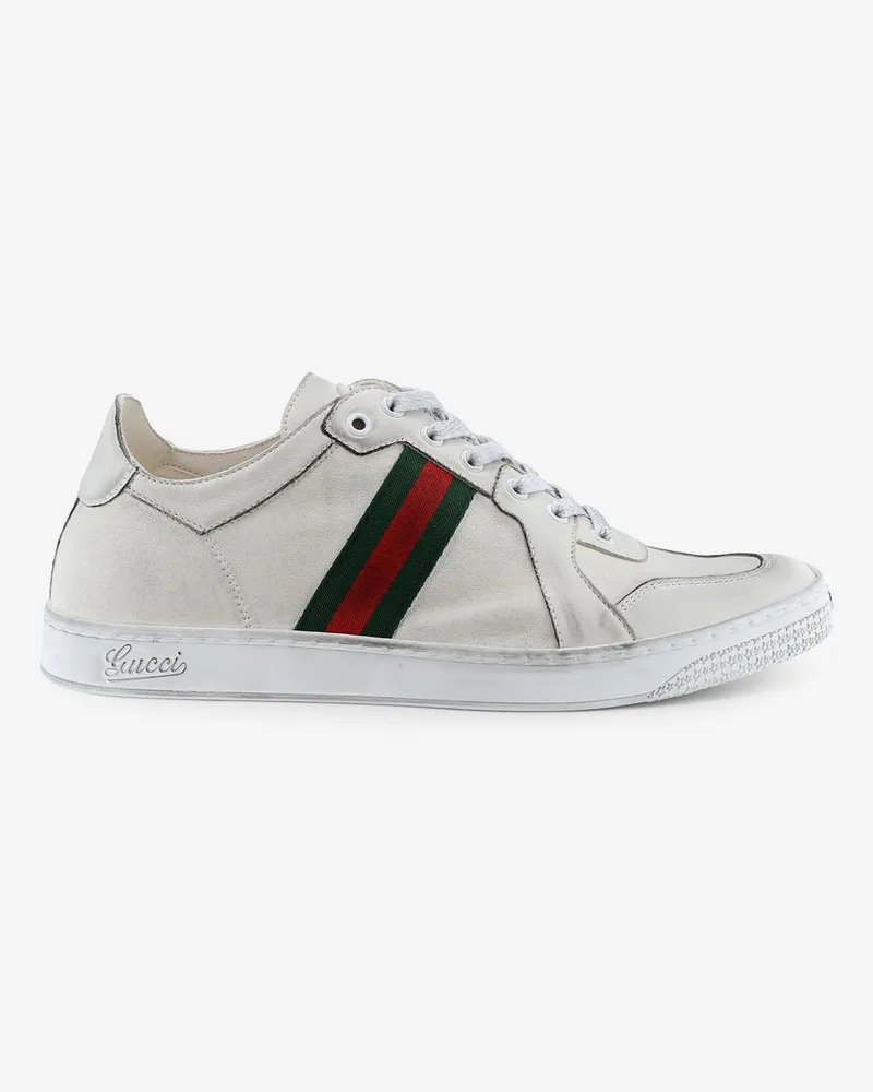 Gucci Leather sneakers with Web detail on the side -  - gender_Man White