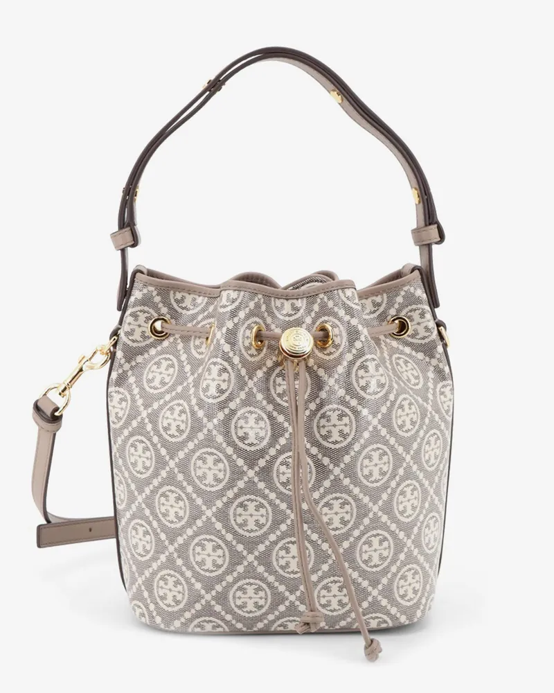 Tory Burch T Monogram coated canvas bucket bag -  - gender_Woman Grey