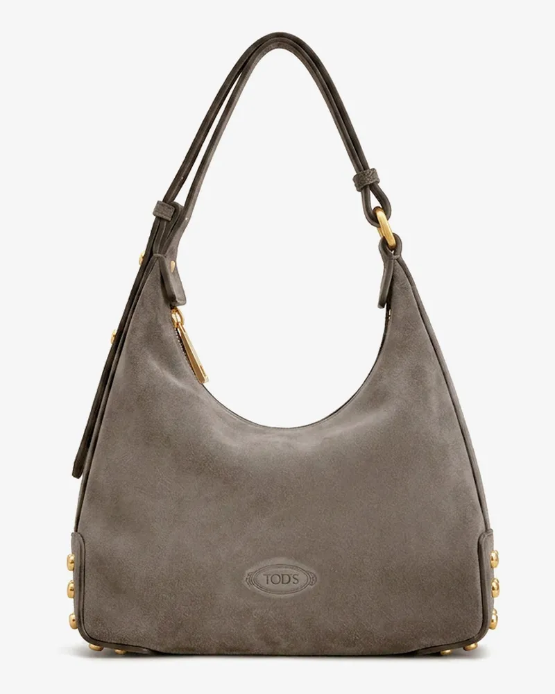 TOD'S Mini Bag Metal Dots suede crossbody bag -  - gender_Woman Grey