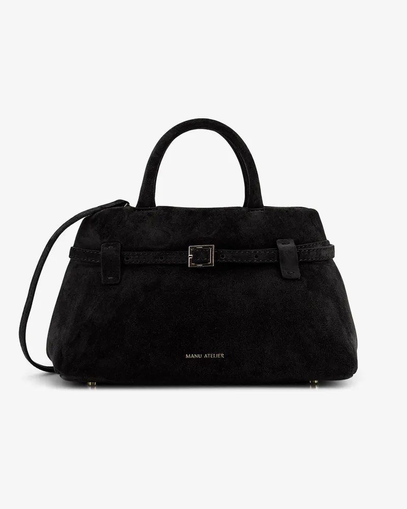 Manu Atelier Le Cambon 25 suede crossbody bag -  - gender_Woman Black