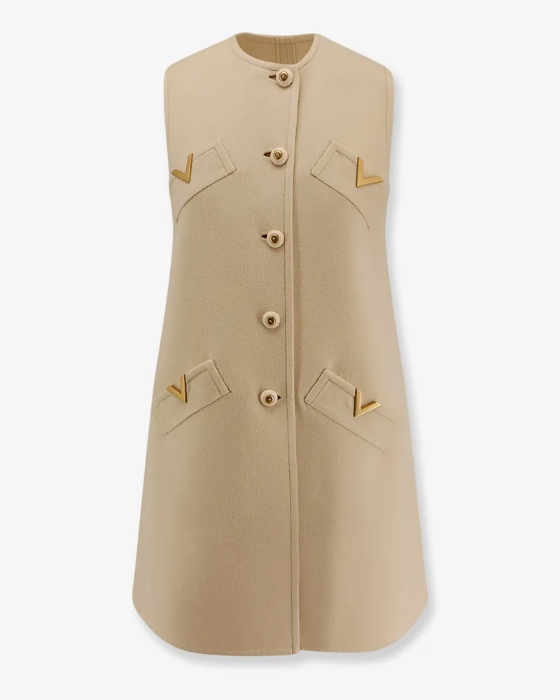 Valentino Garavani Wool and cashmere short dress -  - gender_Woman White