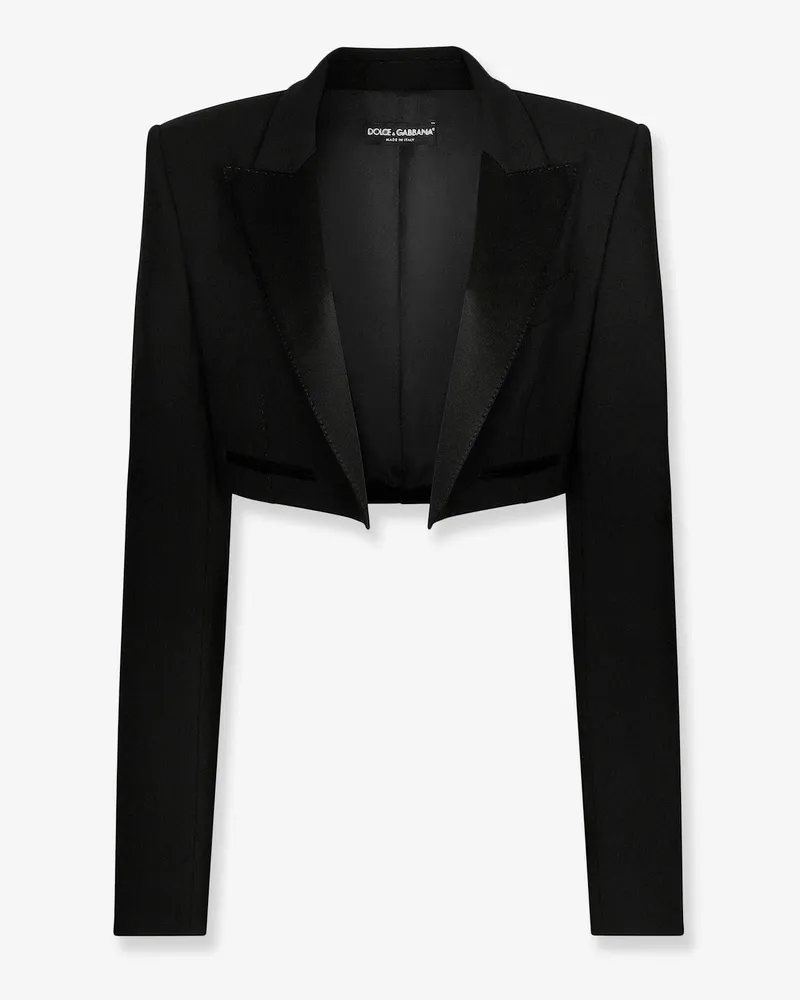 Dolce & Gabbana Virgin wool blazer with satin profiles -  - gender_Woman Black