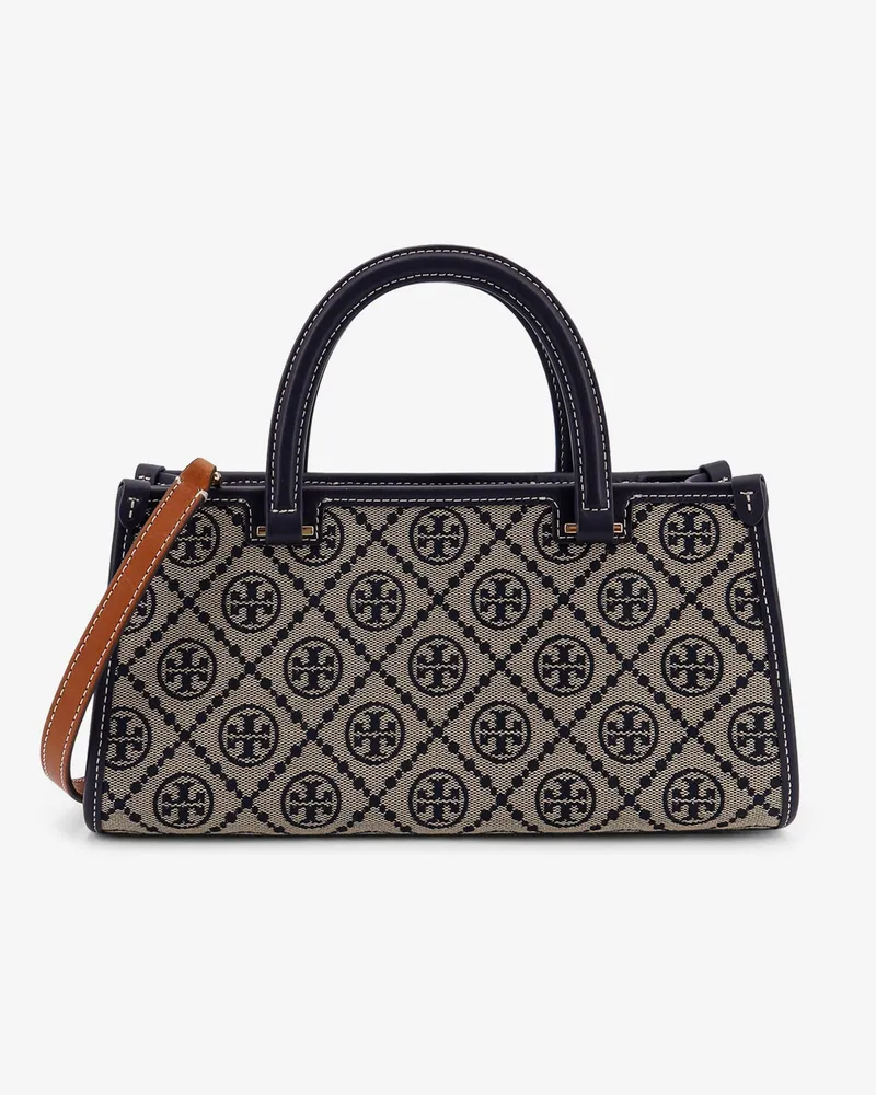 Tory Burch T Monogram E/W fabric and leather bag -  - gender_Woman Blue