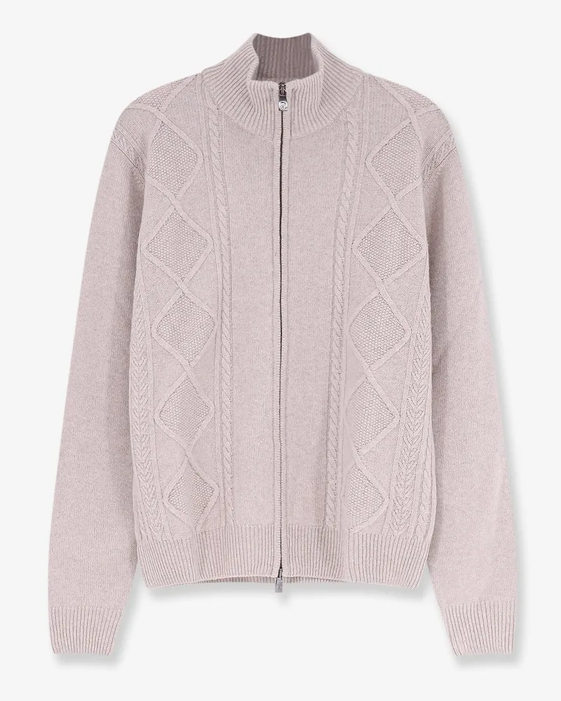 Corneliani Wool and cashmere full-zip cardigan -  - gender_Man Grey