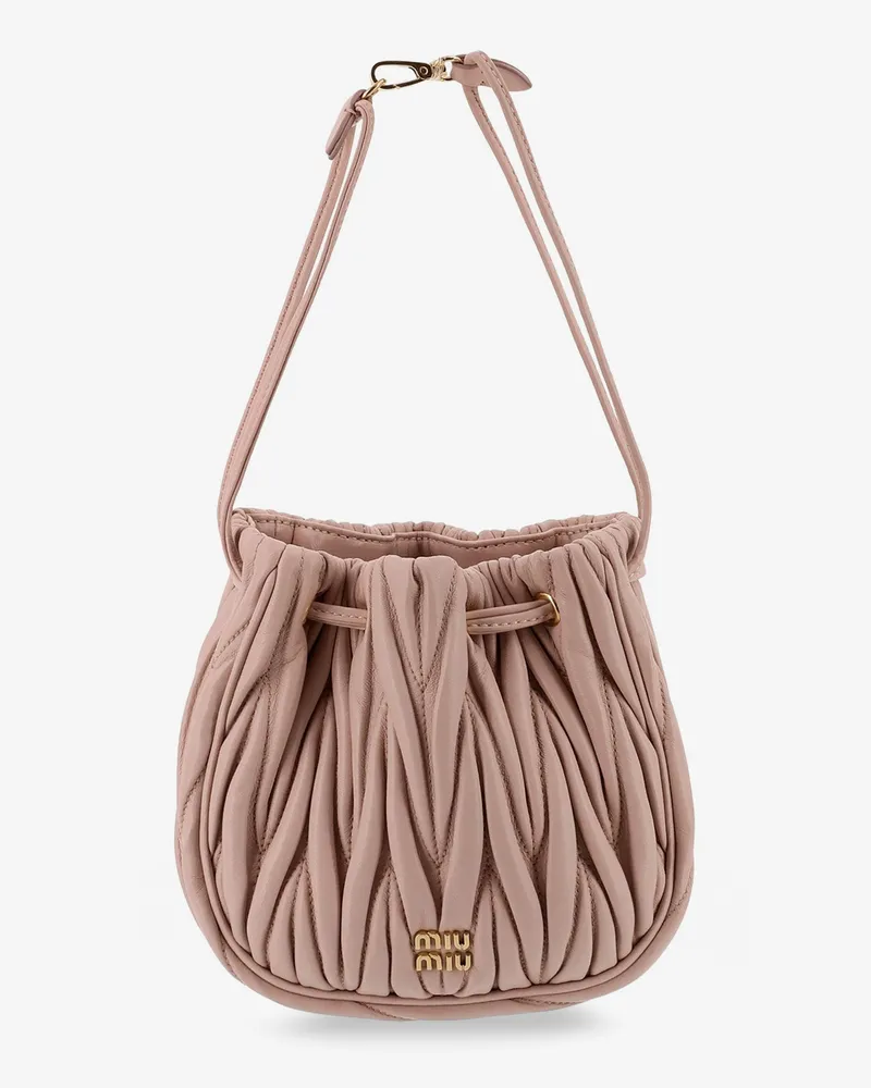Miu Miu Matelassé leather bucket bag -  - gender_Woman Pink
