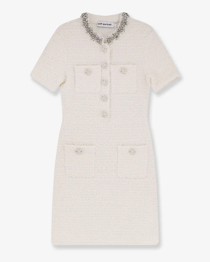 Self-Portrait Dress with jewel buttons -  - gender_Woman White