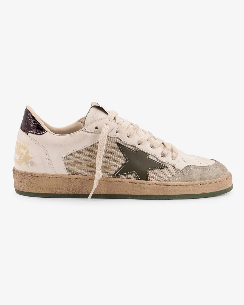 Golden Goose Ball Star Double Quarter low-top leather sneakers with used effect -  - gender_Man Grey
