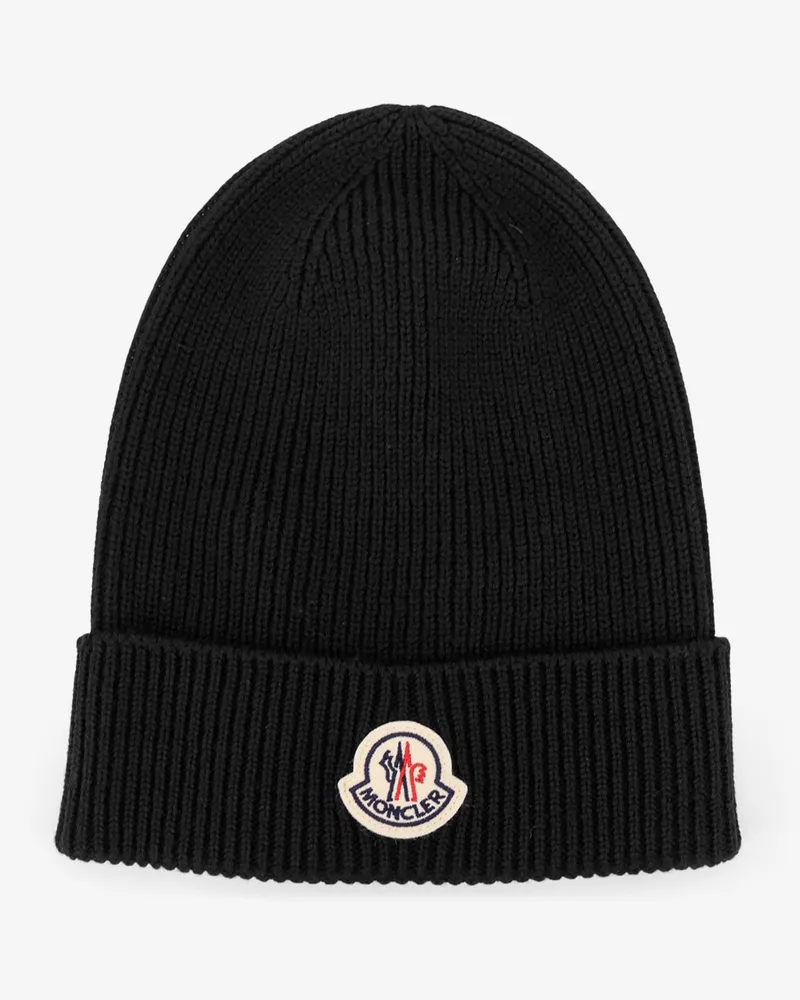 Moncler Virgin wool beanie hat -  - gender_Man Black