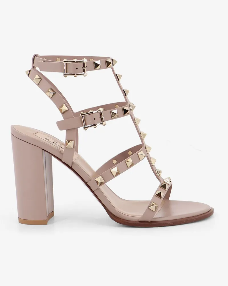 Valentino Garavani Rockstud leather sandals with iconic all-over studs -  - gender_Woman Beige