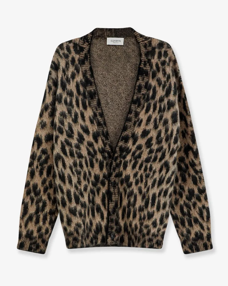 Laneus Leopard print knit cardigan -  - gender_Man Animal