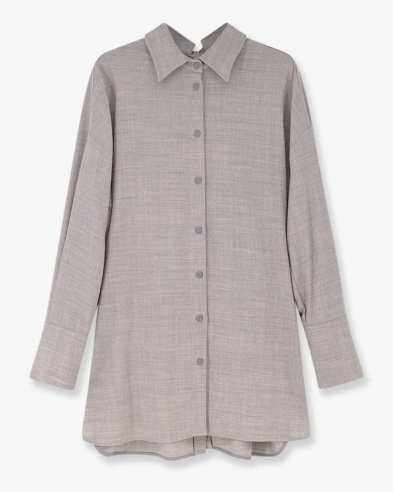 Semicouture Stretch virgin wool long shirt -  - gender_Woman Grey
