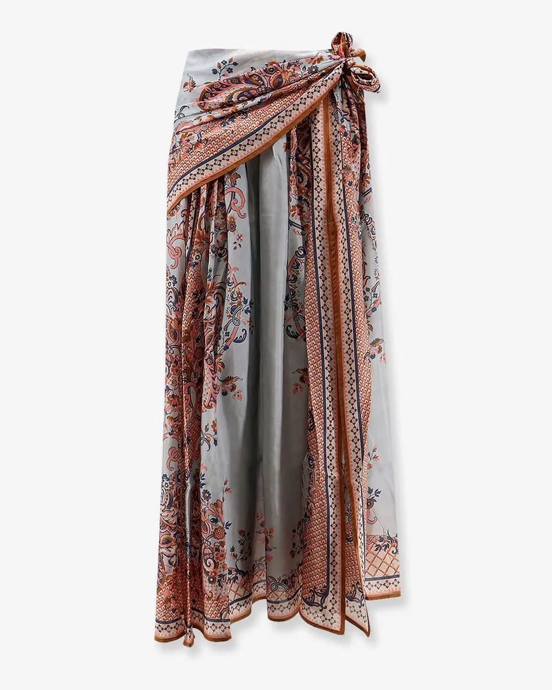 Zimmermann Aster silk midi skirt with paisley print -  - gender_Woman Multicolor
