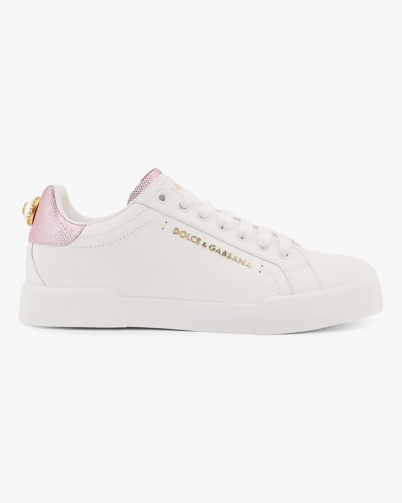 Dolce & Gabbana Portofino leather low-top sneakers with lateral lettering logo -  - gender_Woman 