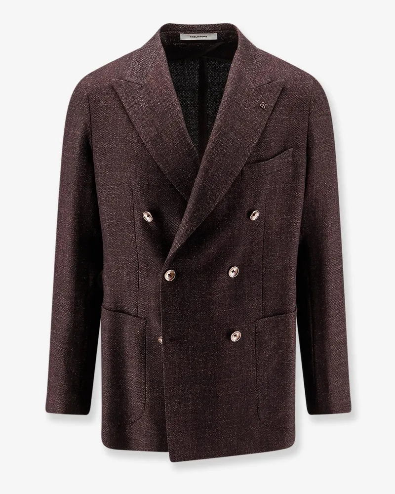 Tagliatore Virgin wool and silk blazer -  - gender_Man Brown