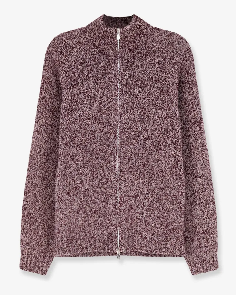 Brunello Cucinelli Blend virgin wool silk and cashmere cardigan -  - gender_Man Purple