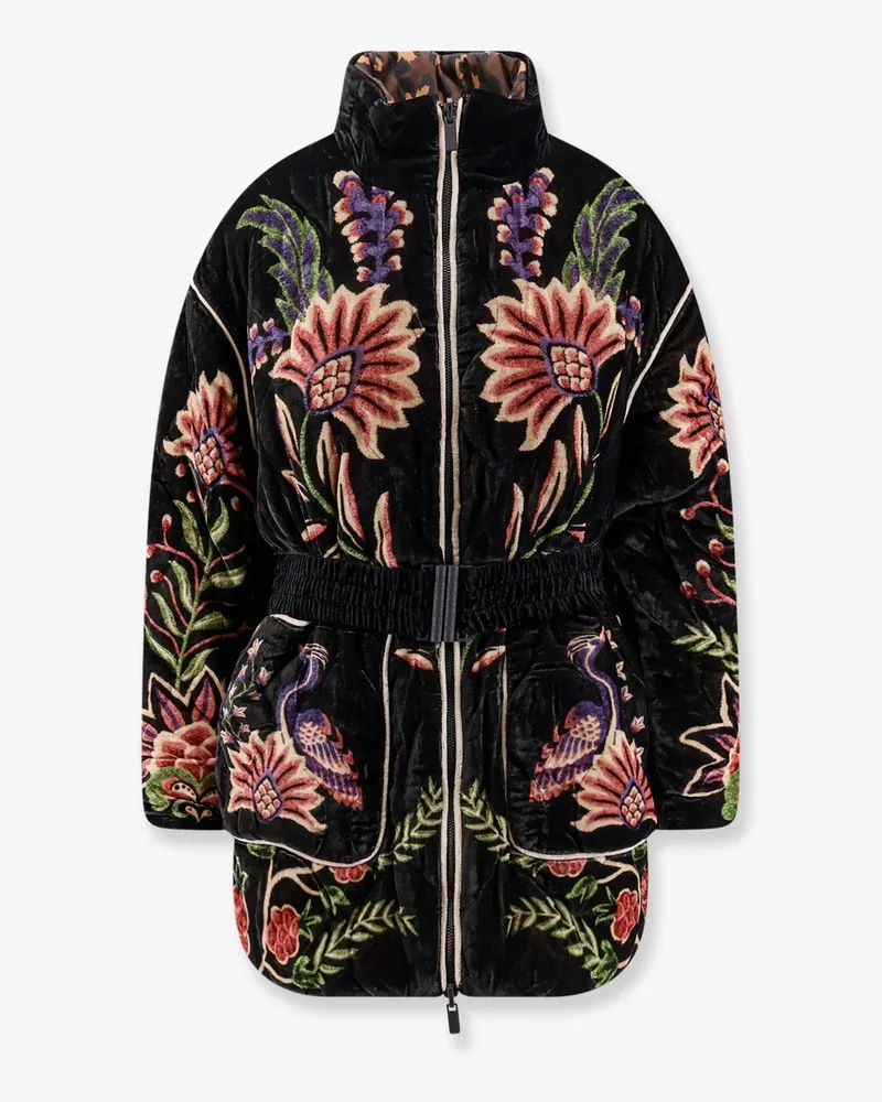 FARM Rio Marvelous Garden nylon and velvet down jacket -  - gender_Woman Black