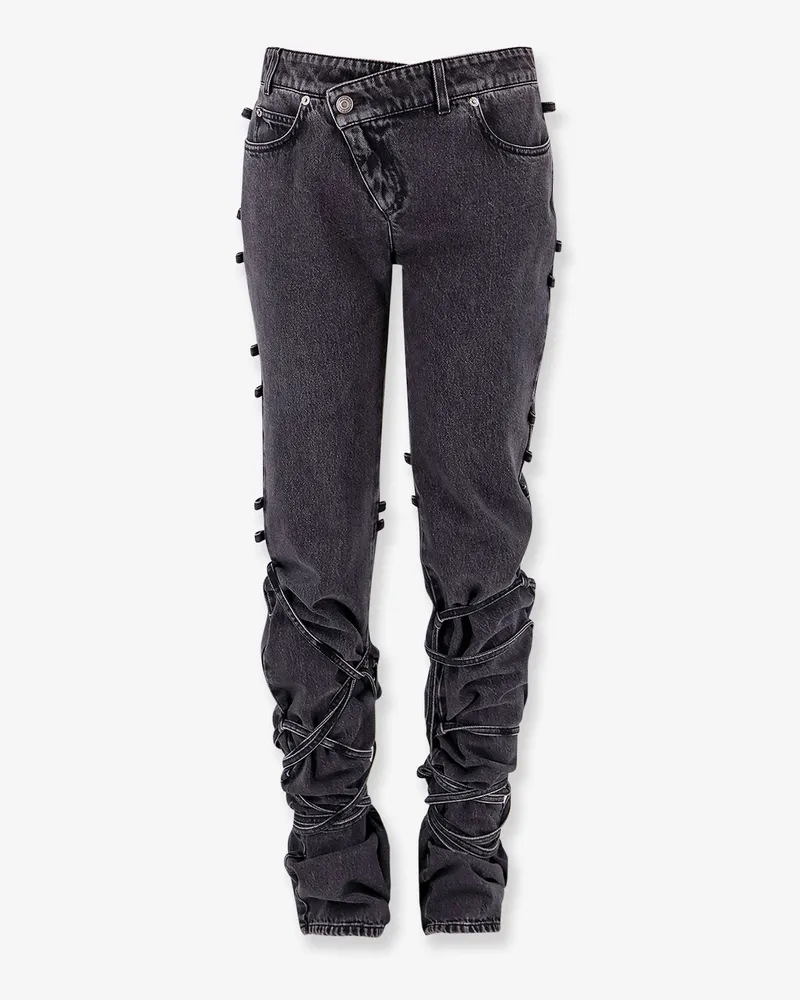 Alexander McQueen Black denim trouser with knot details -  - gender_Woman Black
