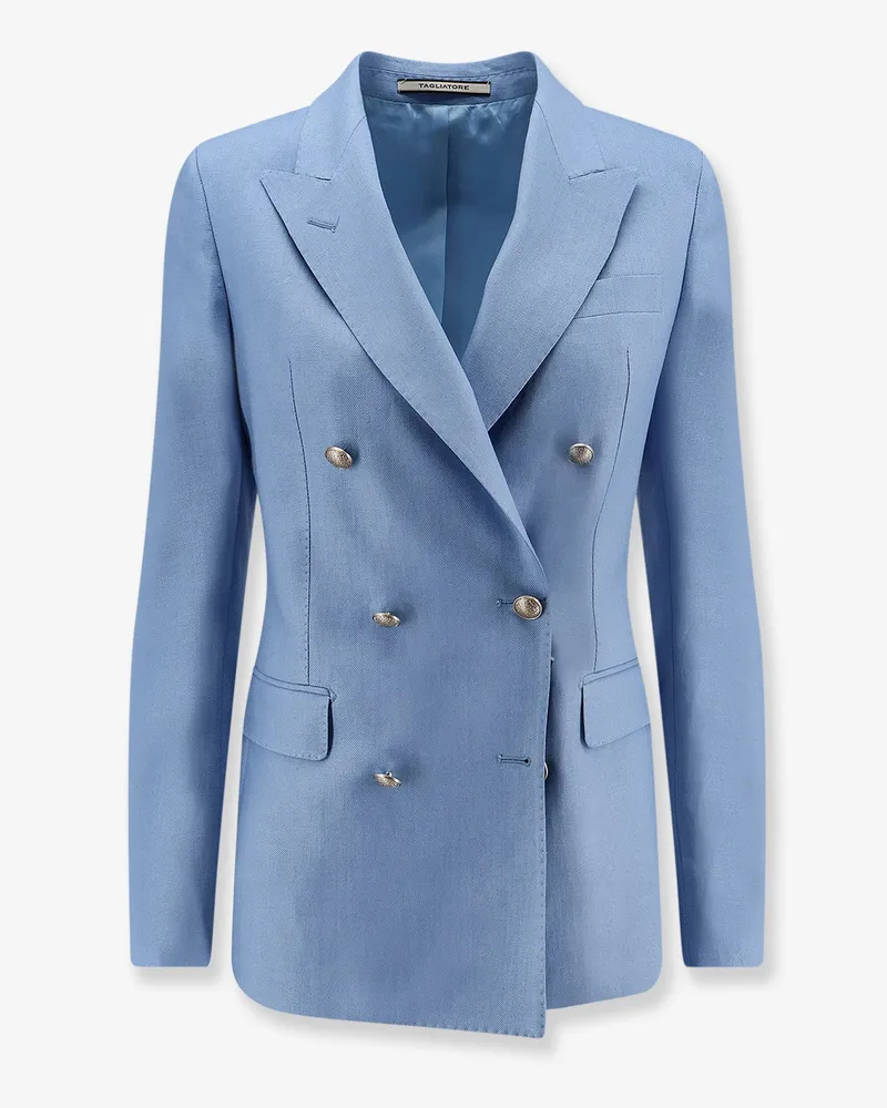 Tagliatore Parigi double-breasted linen blazer -  - gender_Woman Blue