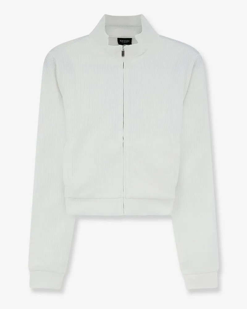 Gucci Lightweight ribbed cotton jersey sweatshirt -  - gender_Woman White