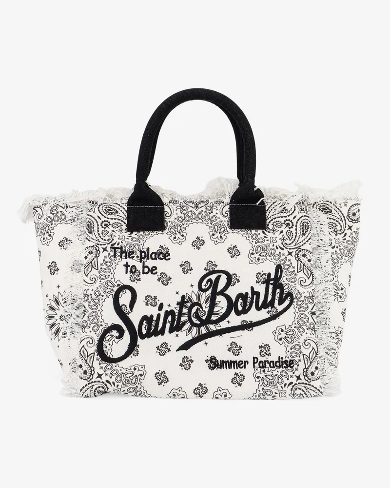 MC2 Saint Barth Vanity Canvas shoulder bag with bandana print -  - gender_Woman White