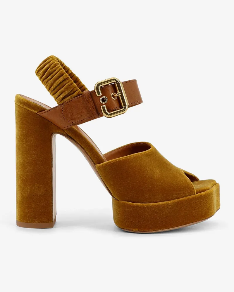 Chloé Aria velvet sandals -  - gender_Woman Yellow