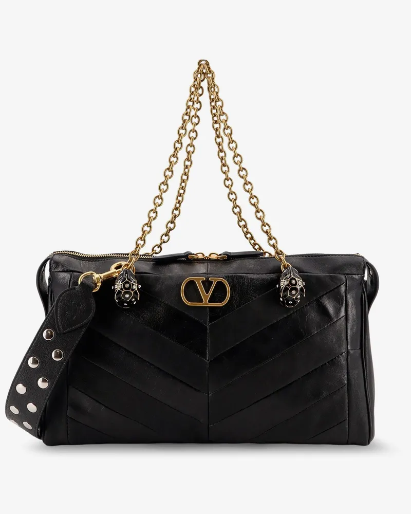 Valentino Garavani Panthea leather crossbody bag with metal VLogo Signature -  - gender_Woman Black