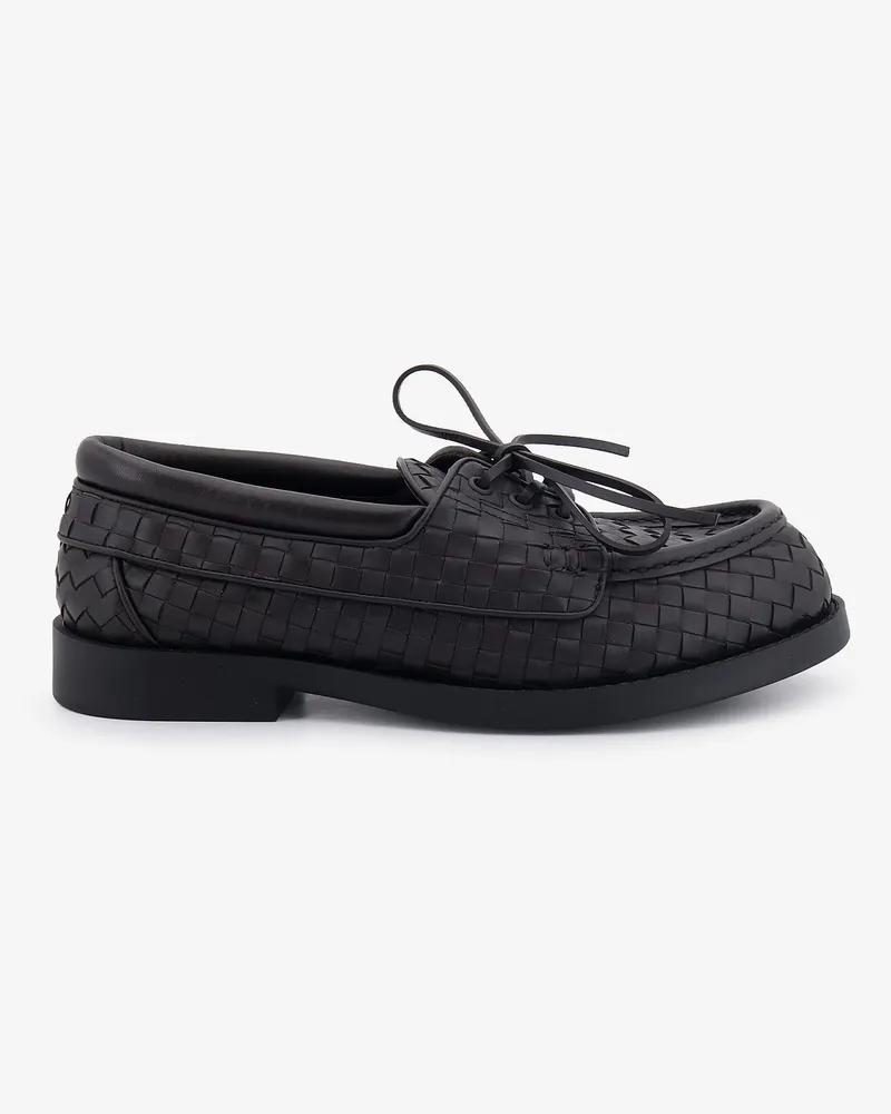 Bottega Veneta Pier Intrecciato leather boat shoes -  - gender_Man Brown