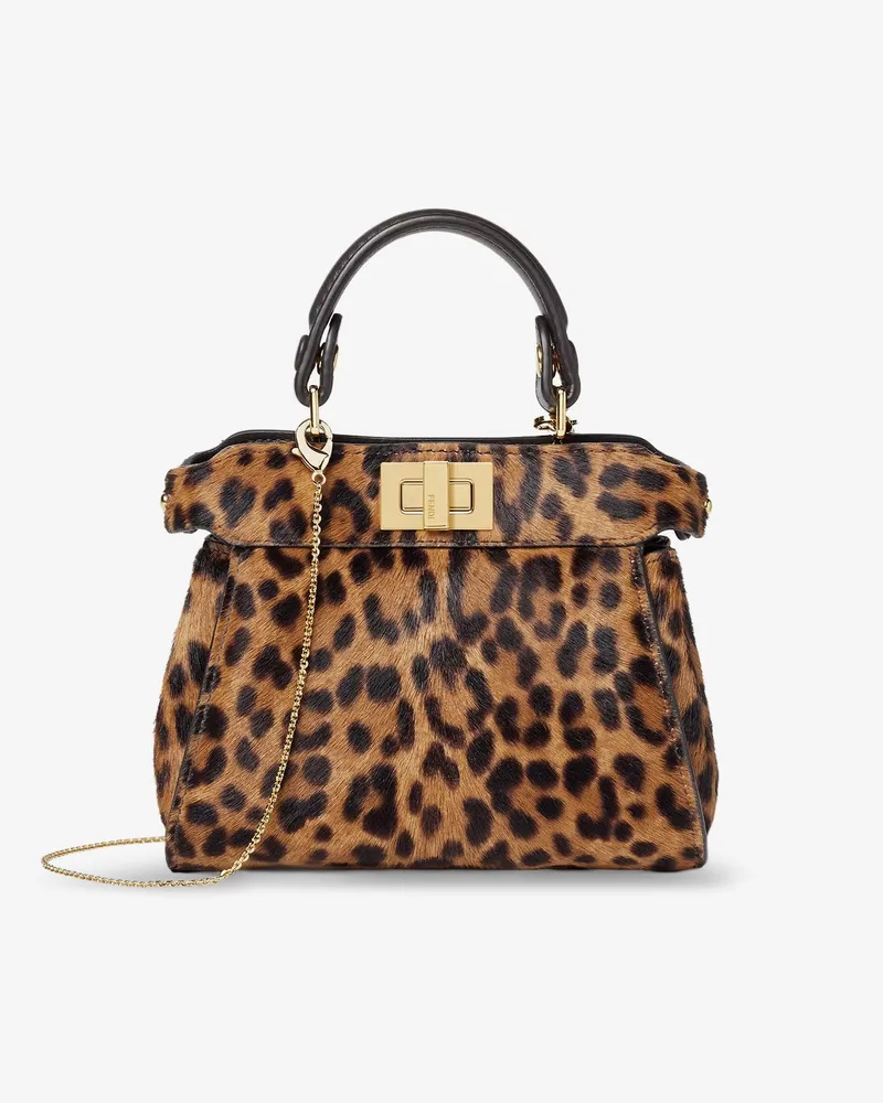 Fendi Nano Peekaboo shoulder bag with  Leo print - FENDI - gender_Woman Animal