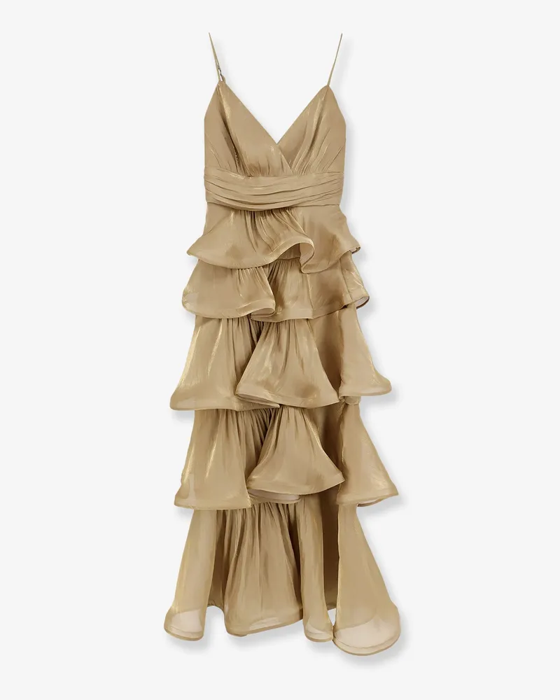 ACTUALEE Flounced long dress -  - gender_Woman Beige