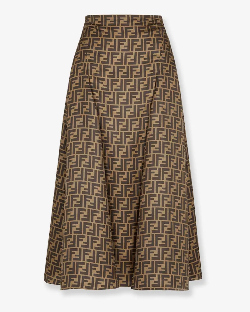 Fendi FF silk skirt -  - gender_Woman Brown