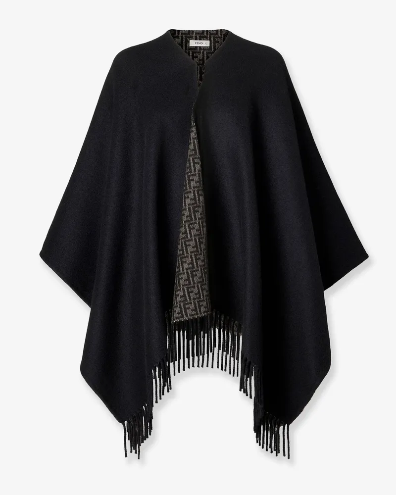 Fendi FF pumpkin wool and cashmere cape -  - gender_Woman Black